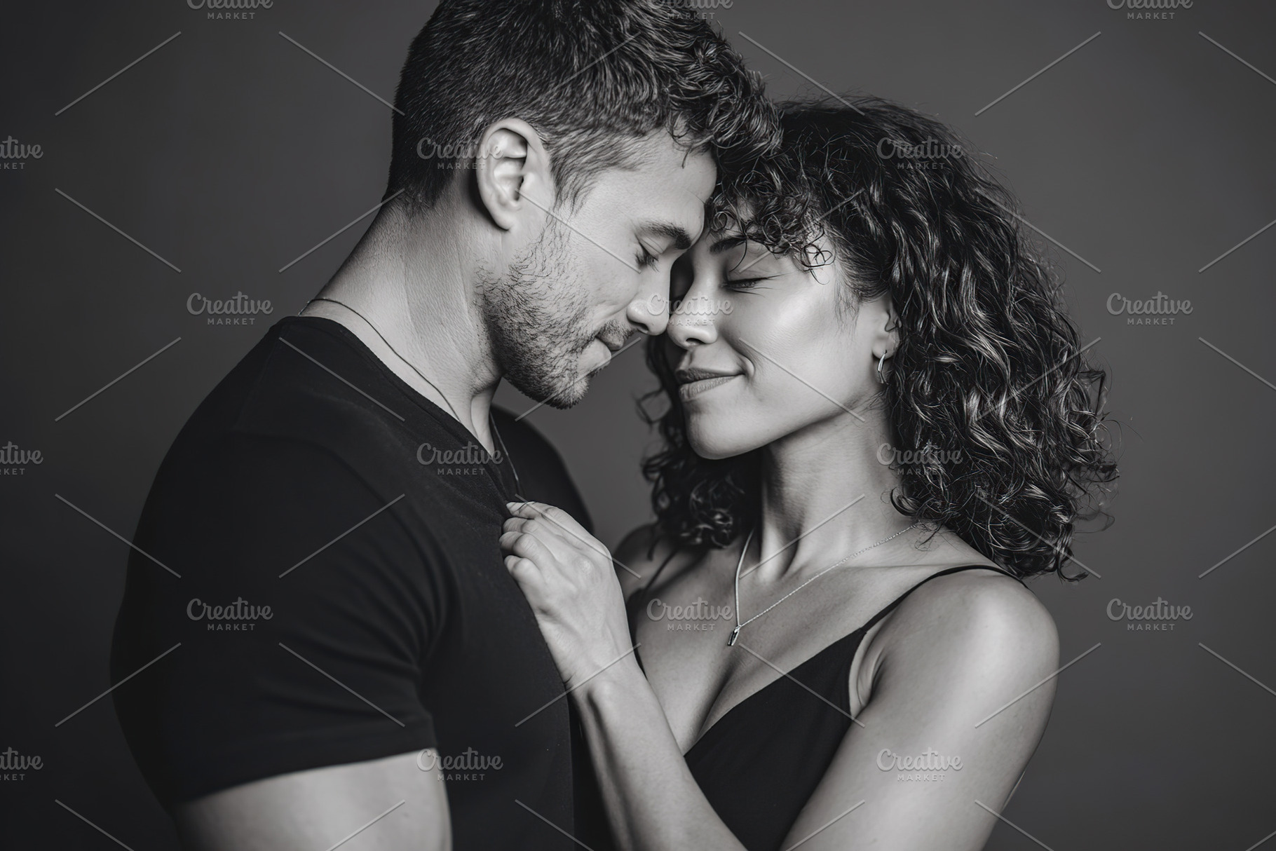 Two people share an intimate moment in a close embrace during a romantic settin, a Person Photo by AlyaAnd