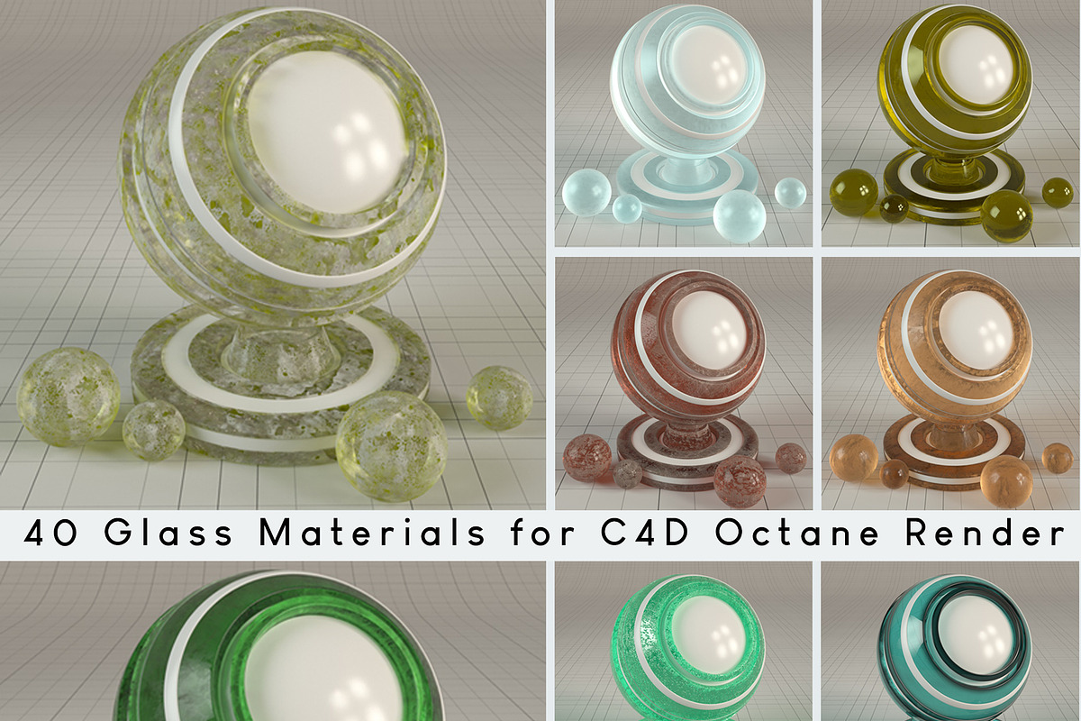 40 Glass Materials for C4D Octane, a Textures & Material 3D Model by 3DTreatment (Photo 1 of 42)