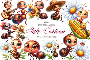 Happy Cute Ants Cartoon Clipart, an Illustration by CreationArt
