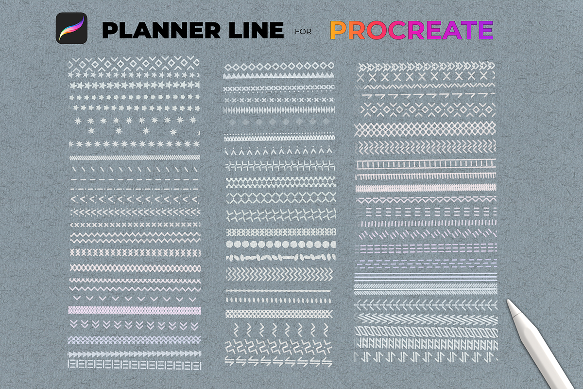 Linear brushes patterns Procreate, a Brush Add-On by Graphics Resources (Photo 4 of 15)