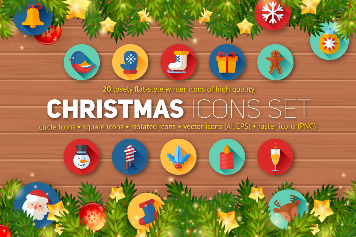 Christmas Flat Icons Set