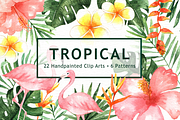 Tropical Leaves Watercolor Clipart, a Decorative Illustration by everysunsun (Thumbnail 3 of 6)