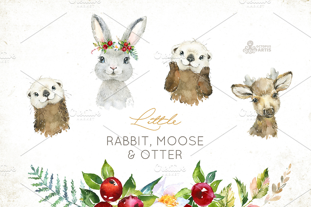 Woods. Little Watercolor Animals, an Animal Illustration by OctopusArtis (Photo 3 of 9)