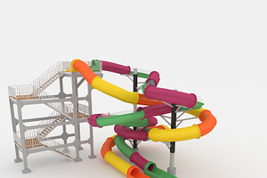 3D Model Waterpark Slide 3