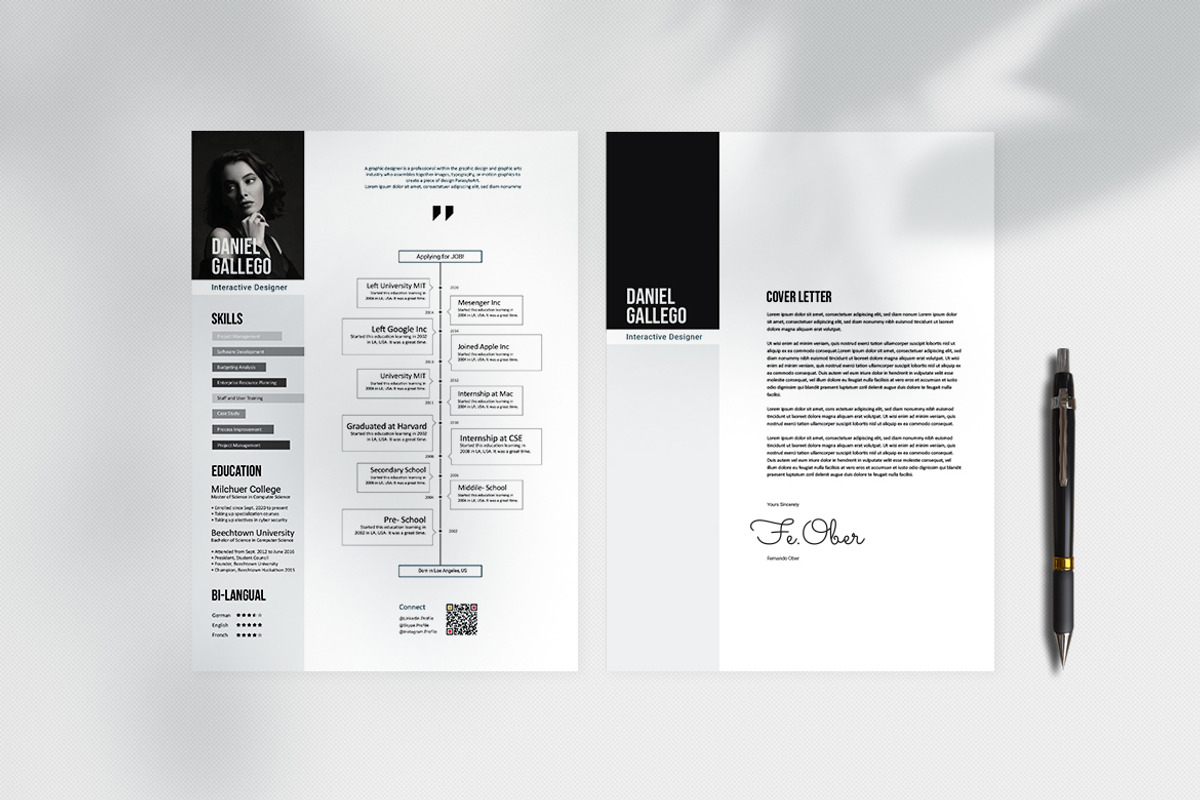 CV Resume and Cover Letter Template, a Resume Template by iDoodle Studio (Photo 1 of 4)