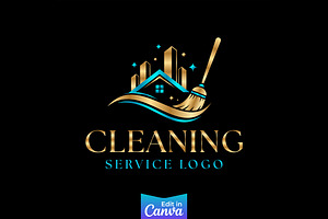 Modern Cleaning Service Logo Canva