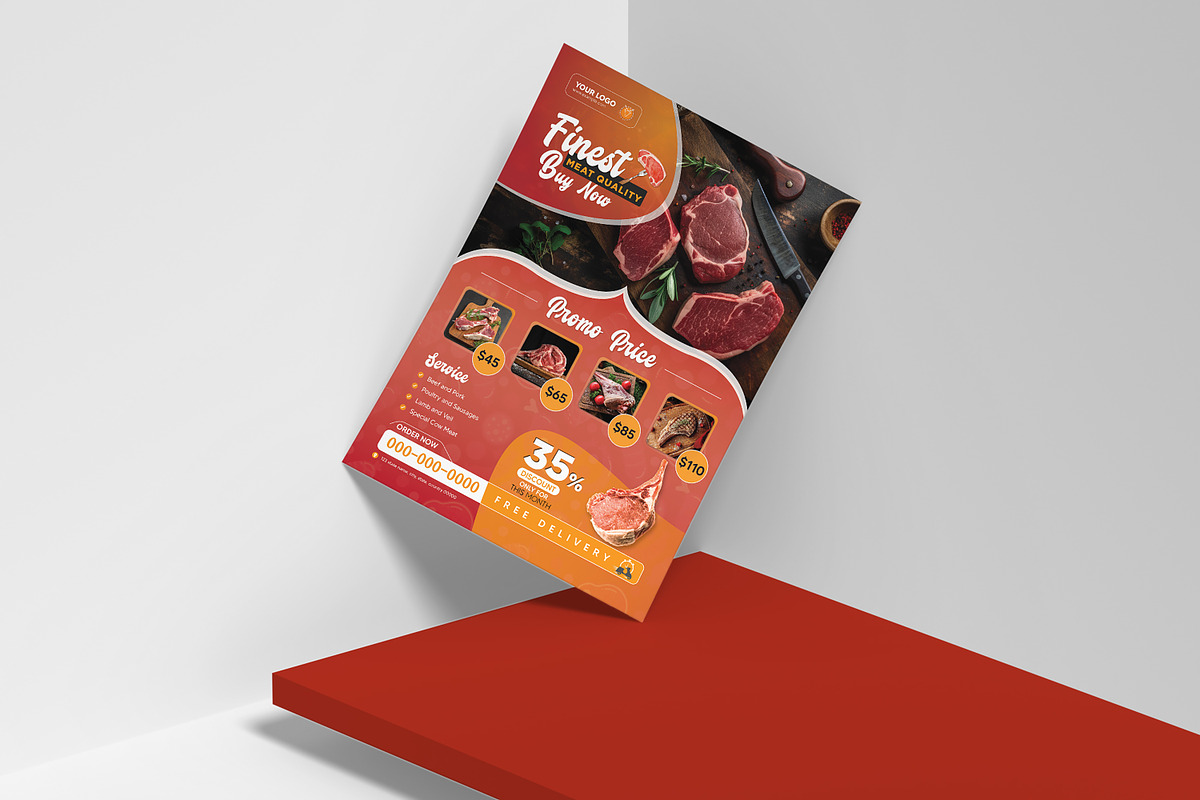 Meat Shop Flyer Template, a Flyer Template by crazyOWL