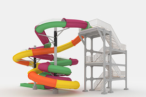 3D Model Waterpark Slide 3