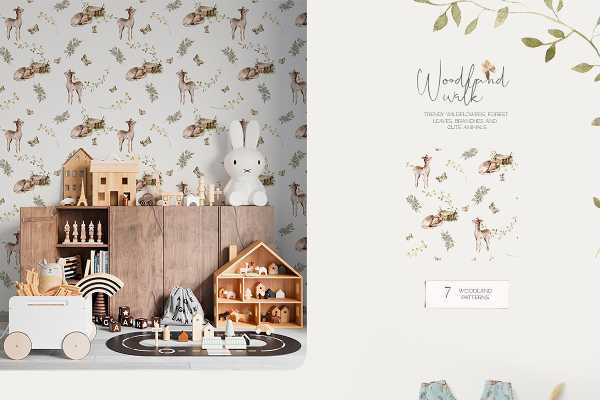 Woodland baby animals Field flowers, an Animal Illustration by 60secondsArt (Photo 14 of 16)