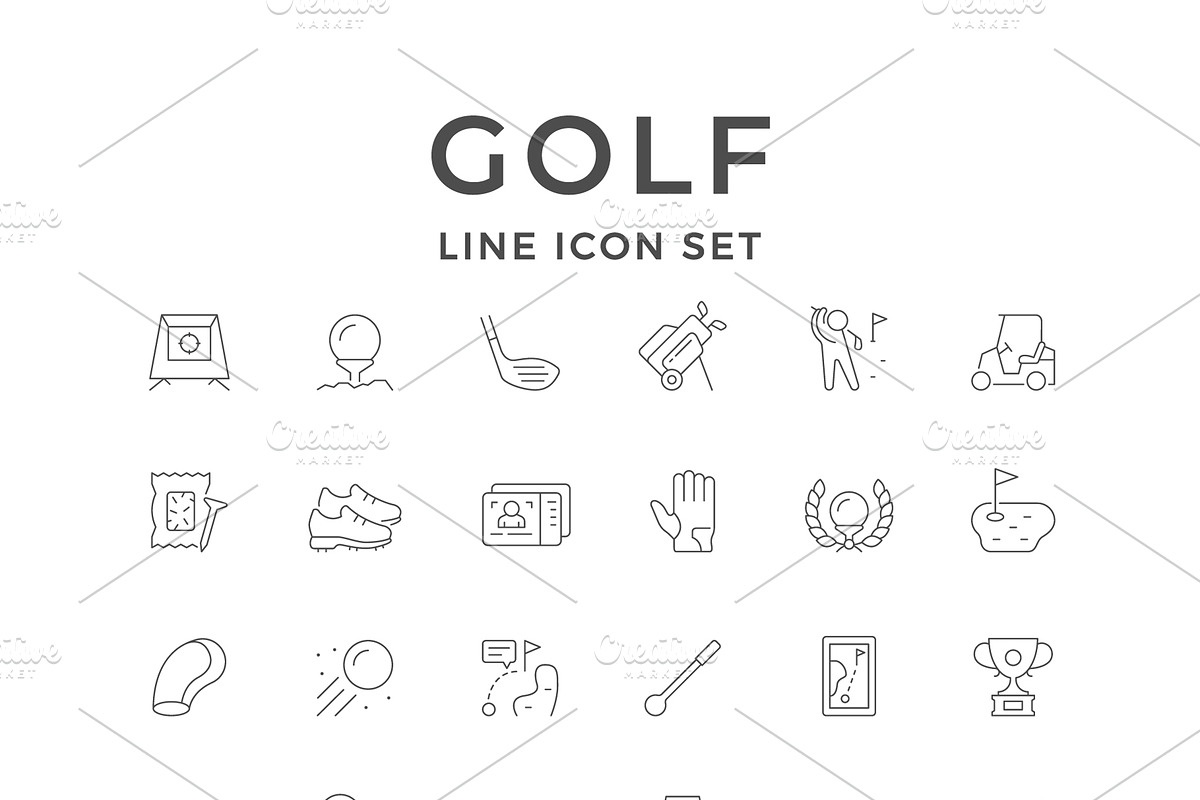 Set line icons of golf, an Icon by motorama