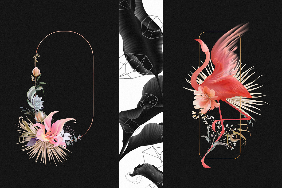 Flamingo - tropical constructor, a Decorative Illustration by Gluiki (Photo 7 of 11)