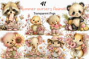 Whimsical Summer nursery Animals PNG, an Illustration by Craft Nest (Thumbnail 1 of 12)
