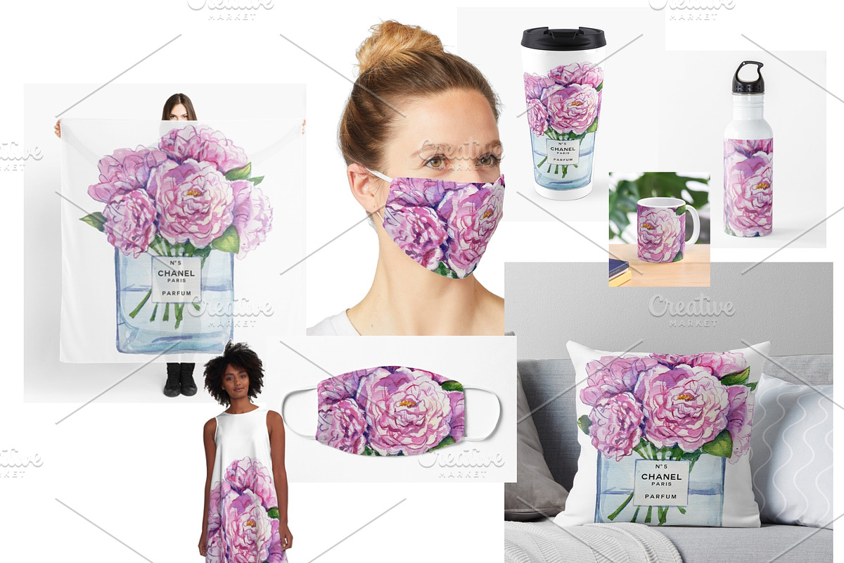 Watercolor Fashion Art Designs, an Illustration by Whimseez (Photo 3 of 3)