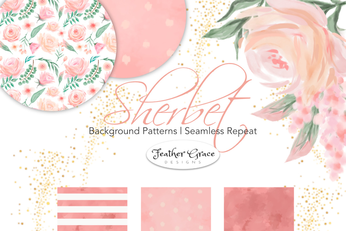 Watercolor Flowers - Sherbet, an Illustration by Feather Grace Designs (Photo 5 of 7)