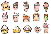 Kawaii Sweets and Drinks Clipart, an Illustration by Designworld (Thumbnail 2 of 4)