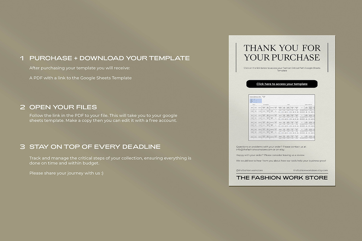 Fashion Critical Path Template preview 4