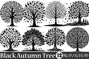 Black Line Art  Autumn Tree SVG, a Graphic by Rose Art (Thumbnail 1 of 5)
