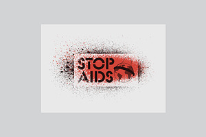 Stop Aids Typographic Stencil Poster