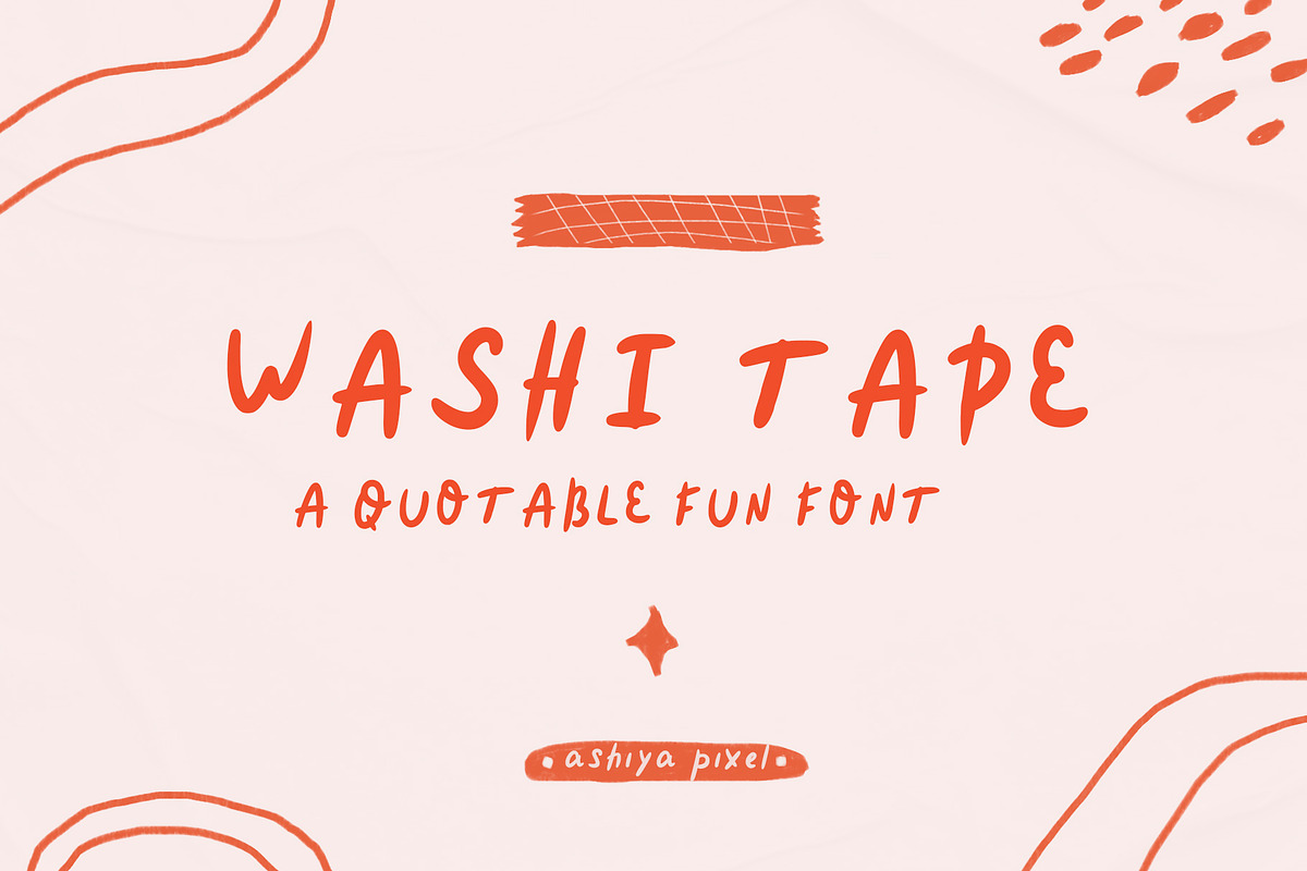 Washi Tape - a quote playful font, a Font by Ashiya Pixel (Photo 1 of 12)