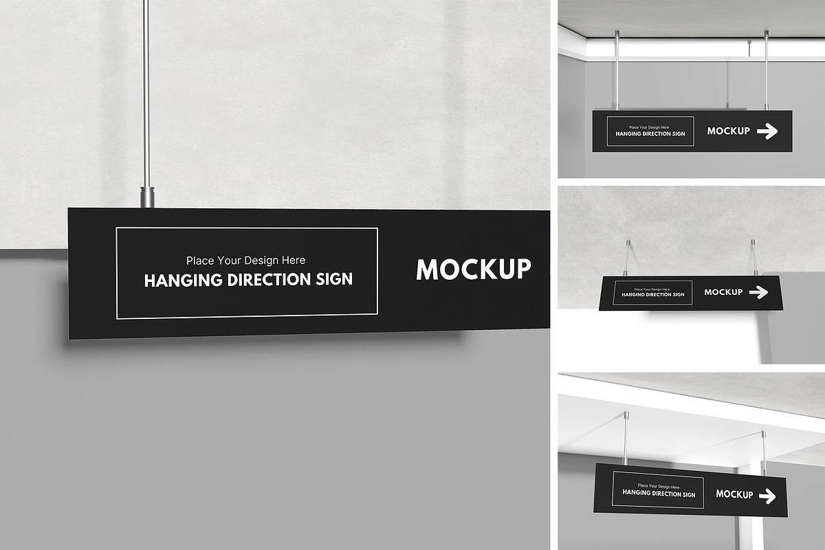 Celing sign mockup, an Advertising Mockup by xavier_studio