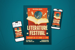 Literature Festival Event Flyer Set