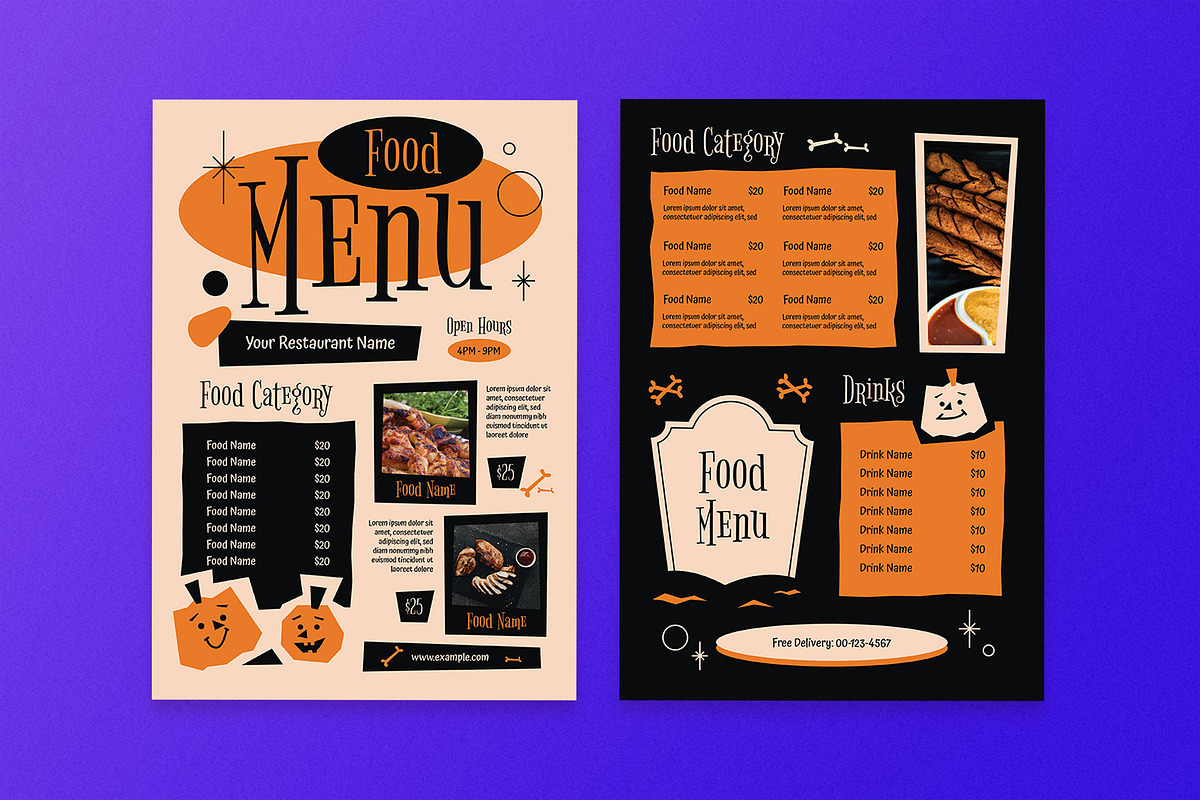 Orange Halloween Food Menu, a Flyer Template by Aiyari Graphic (Photo 3 of 3)