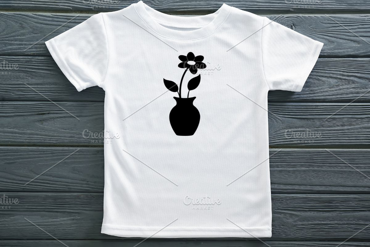 Flowers in Vase Silhouette SVG, an Object Illustration by newminddesign (Photo 7 of 10)