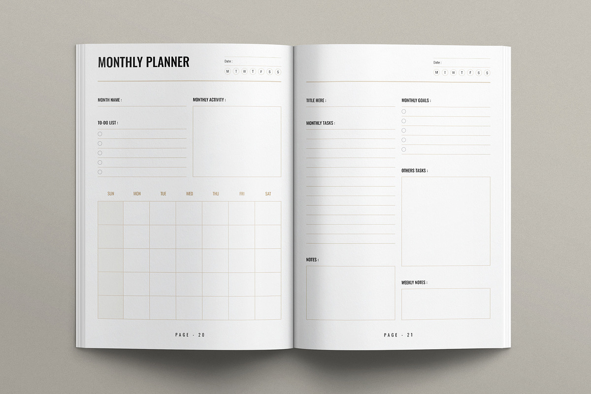 Planner Layout Design Template, a Magazine Template by E-Type