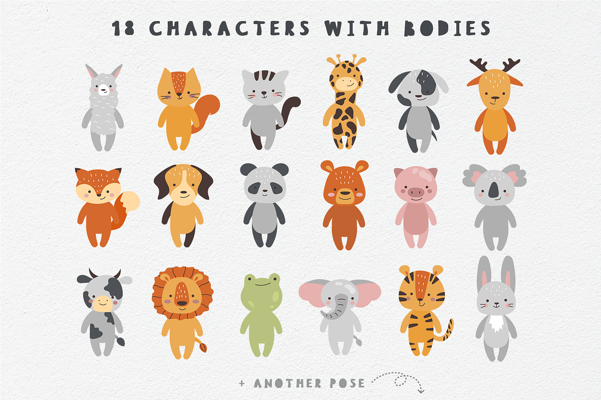 Wild Friends. Baby animals set, an Animal Illustration by RinaKustova (Photo 5 of 16)