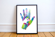Hand in Hand  Watercolor Clip art, an Illustration by Tati Bordiu (Thumbnail 1 of 2)