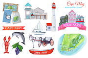 Cape May New Jersey watercolor clipa, an Object Illustration by s.yanyeva (Thumbnail 3 of 4)