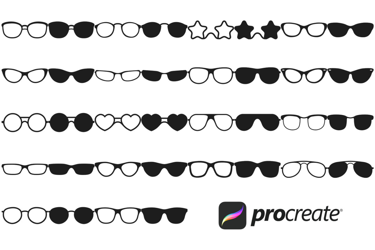 Facial Glasses Set 3 Procreate Brush, a Brush Add-On by Disasterology Ink (Photo 4 of 10)