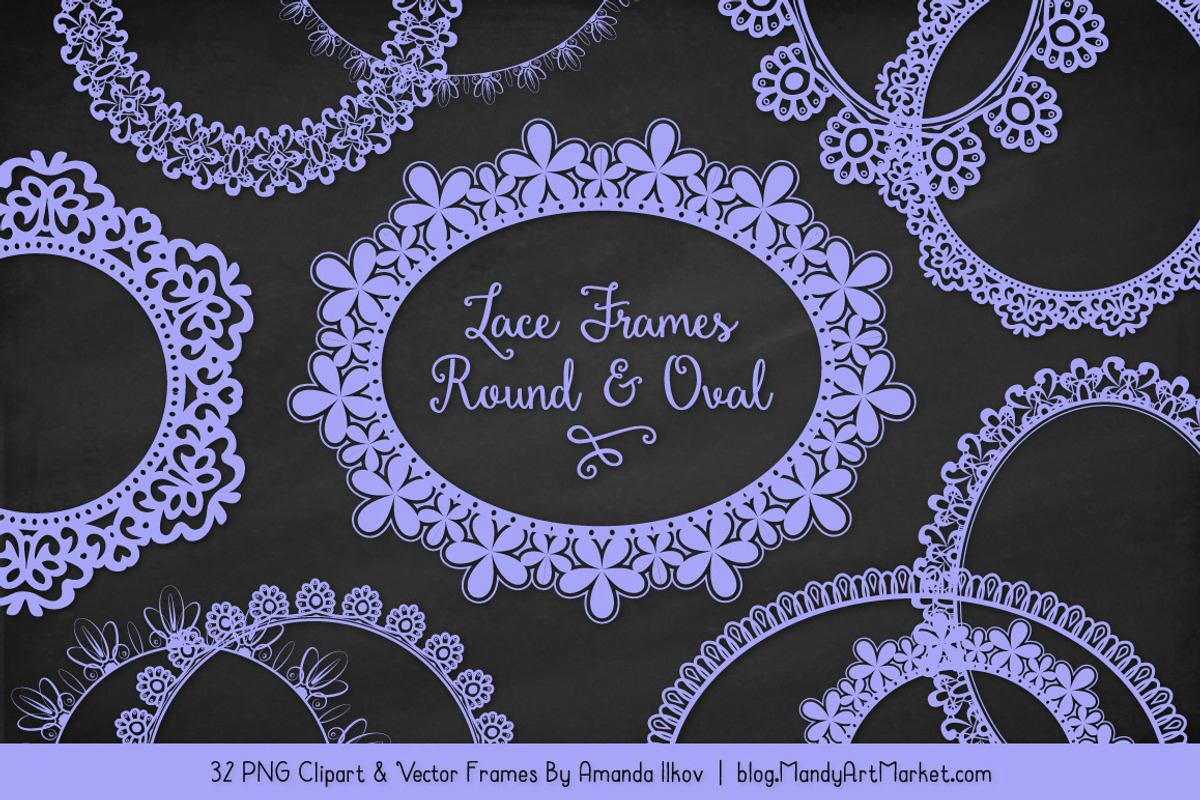 Periwinkle Round Lace Frames, an Illustration by Amanda Ilkov (Photo 2 of 5)
