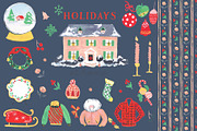 Retro Holiday Clipart Graphics, a Wallpaper Graphic by RhianAwni (Thumbnail 2 of 10)