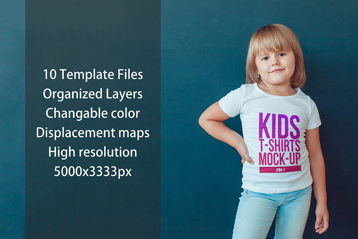 Kids T-Shirt Mock-Up Vol 5, a Shirt Mockup by Freeman Studio (Photo 2 of 17)