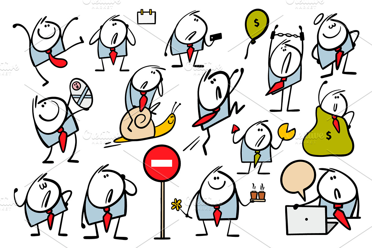 Cartoon business set 1., an Illustration by eka panova (Photo 3 of 6)