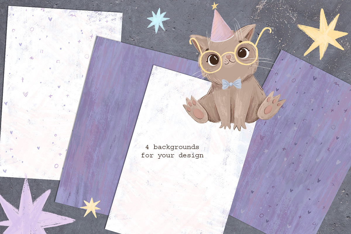 Cat. Posters, clipart & lettering, an Animal Illustration by Lesya Skripak (Photo 7 of 8)