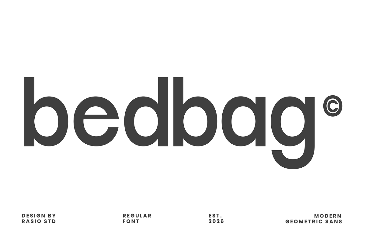 Bedbag Modern Geometric Sans Font, a Sans Serif Font by Rasio Studio (Photo 1 of 9)