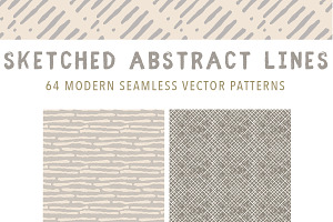 64 Sketched Abstract Lines Patterns