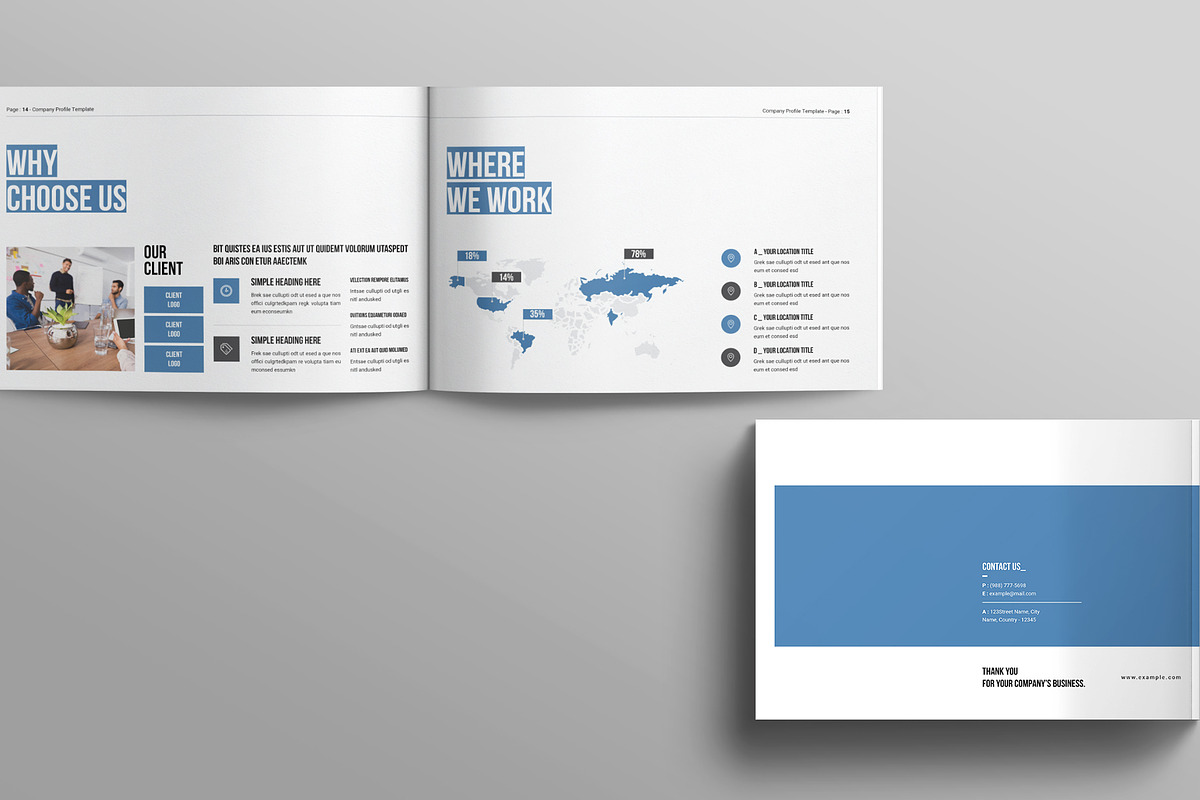 Company Profile Template Landscape, a Brochure Template by Work-Envance (Photo 5 of 7)