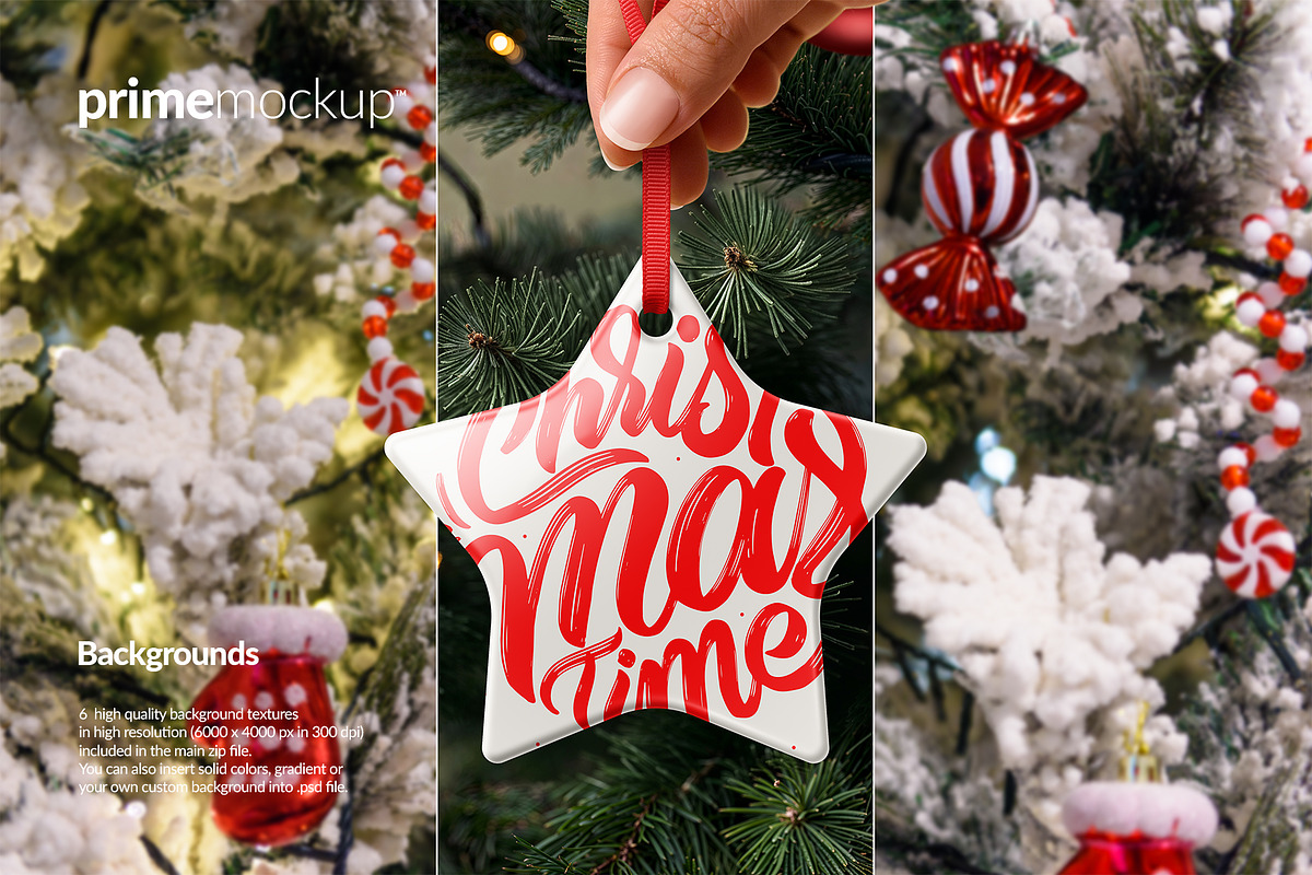 Christmas Ceramic Ornament Mockup, a Product Mockup by PrimeMockup (Photo 8 of 11)
