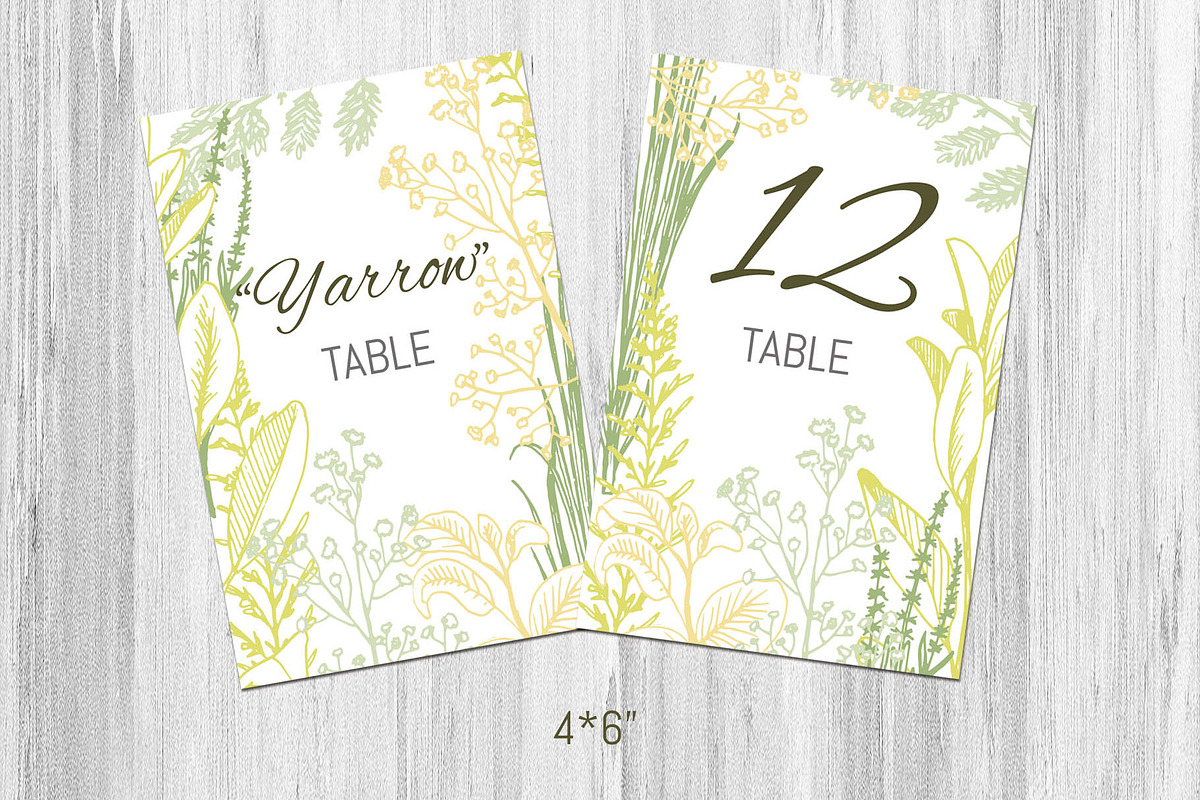 Wedding collection. Green herbs, an Invitation Template by Alena Kaz (Photo 6 of 8)