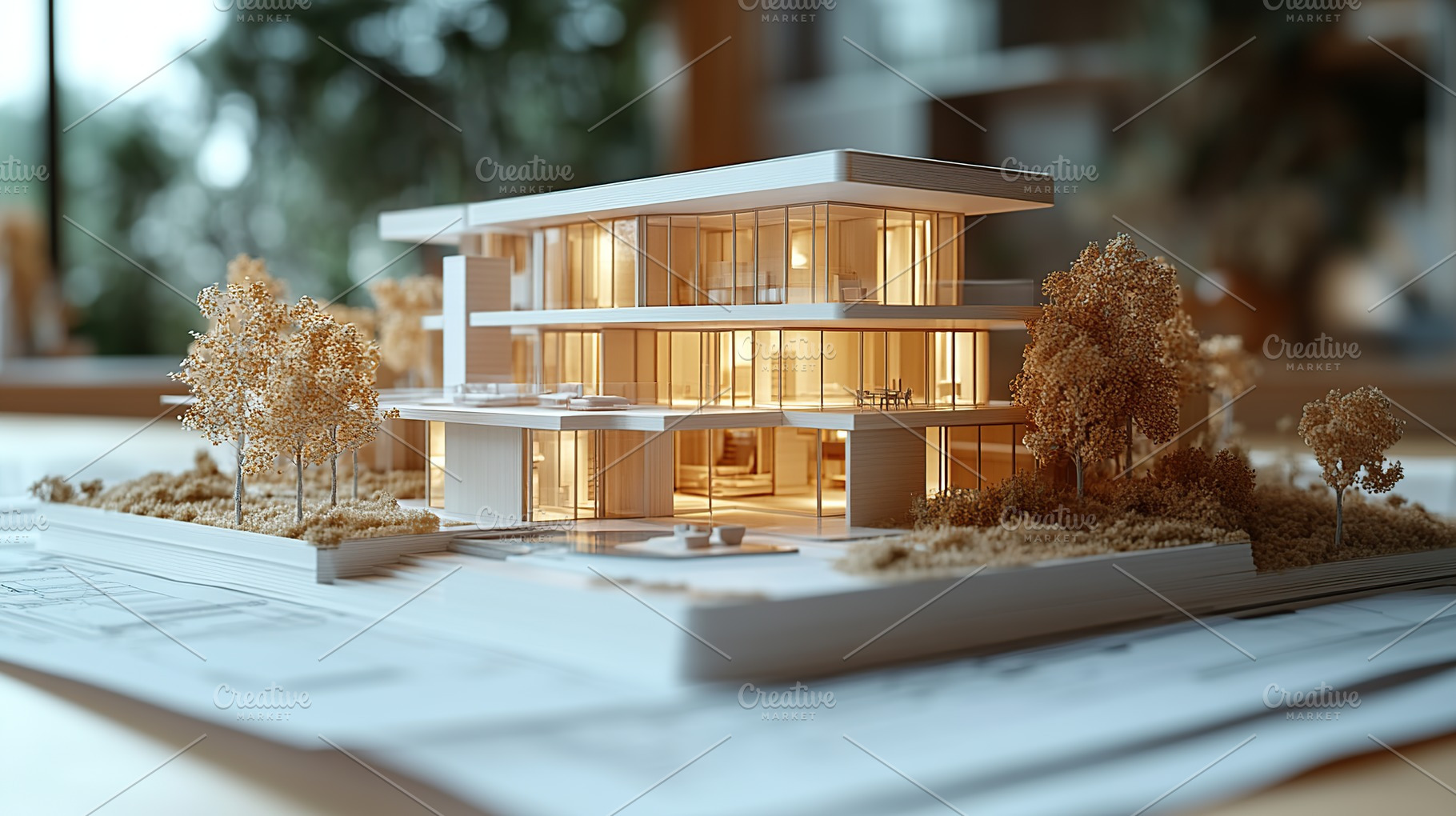 Architecture team working on house model building, an Architecture Photo by AlyaAnd
