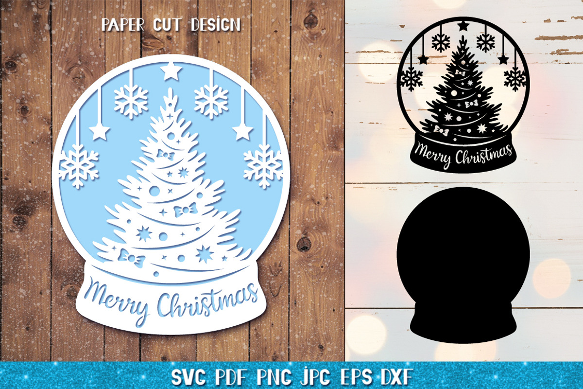 Snow Globe Papercut Bundle SVG, a Graphic by Digital_Craftyfox (Photo 9 of 15)