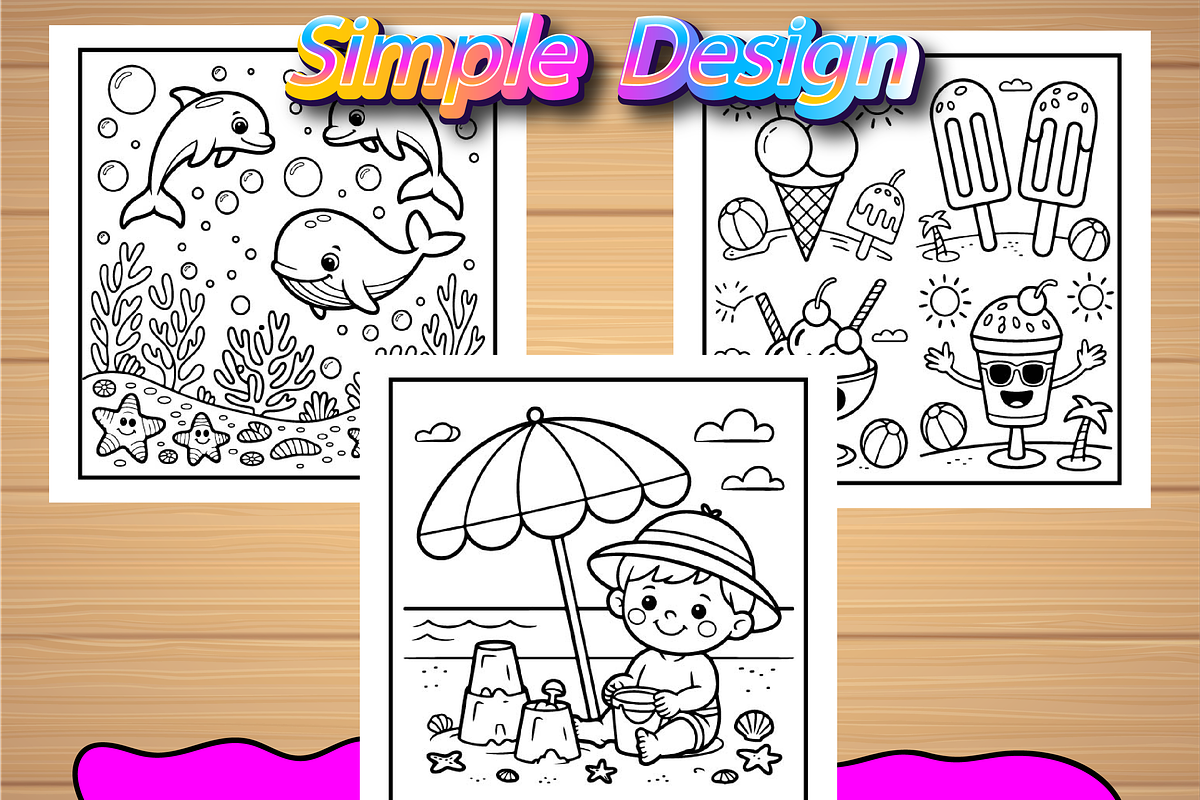 Hello Summer Bold & Easy Coloring, a Seasonal Illustration by Design Home (Photo 4 of 5)