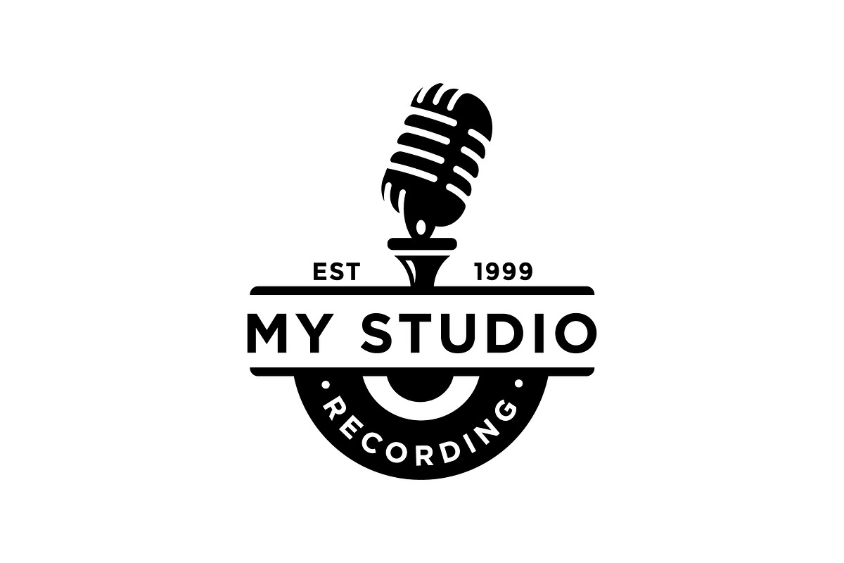 microphone wave for recording logo, a Branding & Logo Template by funpixel