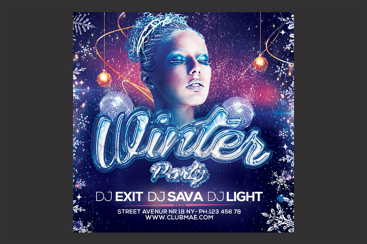 Winter Party Flyer, a Flyer Template by DSGraphicDesign (Photo 2 of 2)