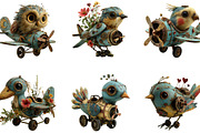Bird Piloting Whimsical Clipart, a Seasonal Illustration by Designking (Thumbnail 3 of 5)