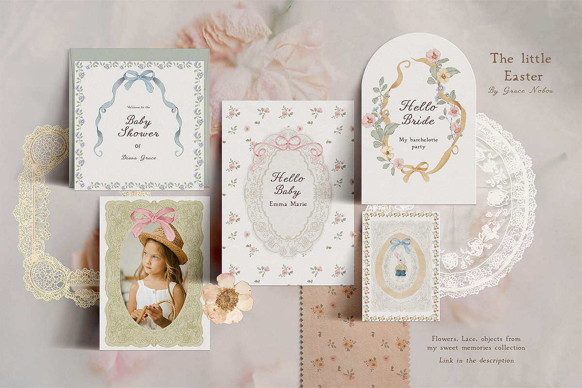 Grandmillenial Cottage kids set, an Object Graphic by Grace Noboa Illustrations (Photo 2 of 17)