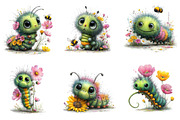 Watercolor Spring Caterpillar Clipar, an Illustration by Dream Creation (Thumbnail 4 of 7)